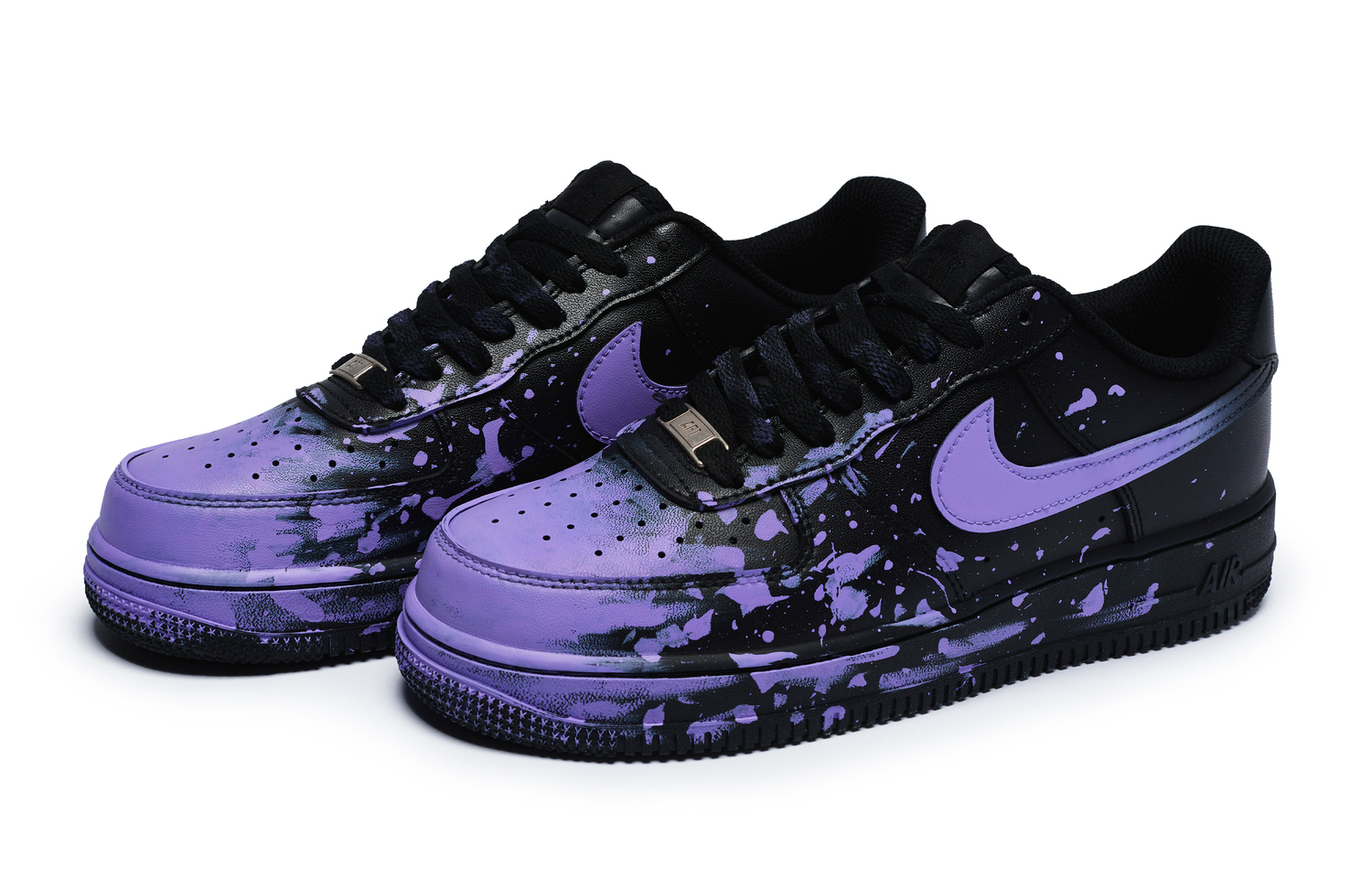 Nike Кроссовки Air Force 1 для скейтбординга унисекс низкие фиолетово-черные, цвет Black Purple — фото 4