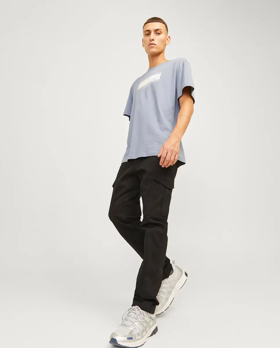 

Мужские брюки-карго узкого кроя с карманами Jack & Jones, светло-серый