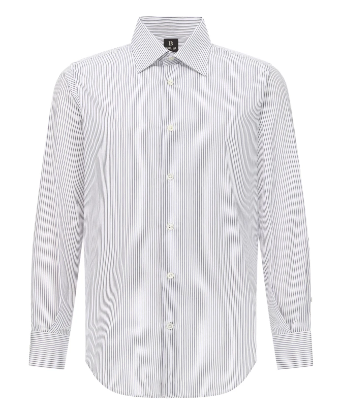 

Хлопковая рубашка в полоску стандартного кроя Boggi Milano, синий