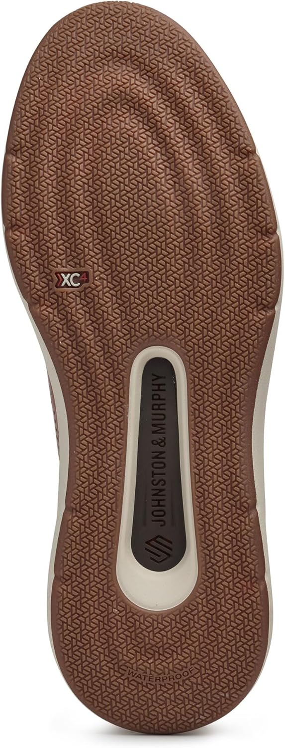 Мужские кроссовки Johnston Murphy XC4 Prentiss 2 с тиснением, повседневная и вечерняя обувь Johnston & Murphy, Tan Waterproof Full Grain — фото 4