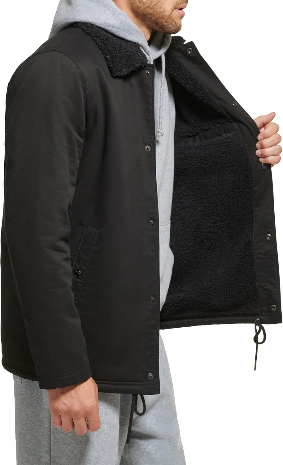 Мужская спортивная куртка Calvin Klein из хлопка с подкладкой из шерпы, Coach Black — фото 4