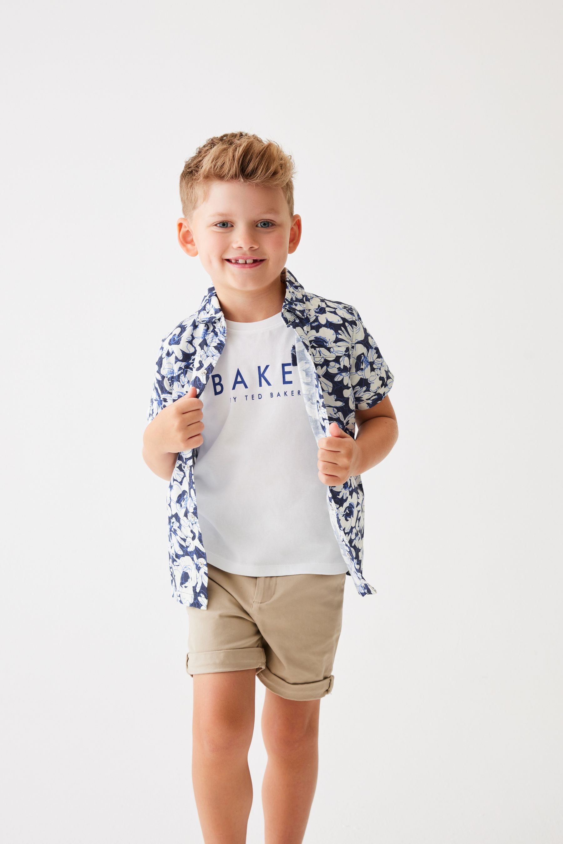 

Футболка и рубашка с принтом Baker By Ted Baker, синий