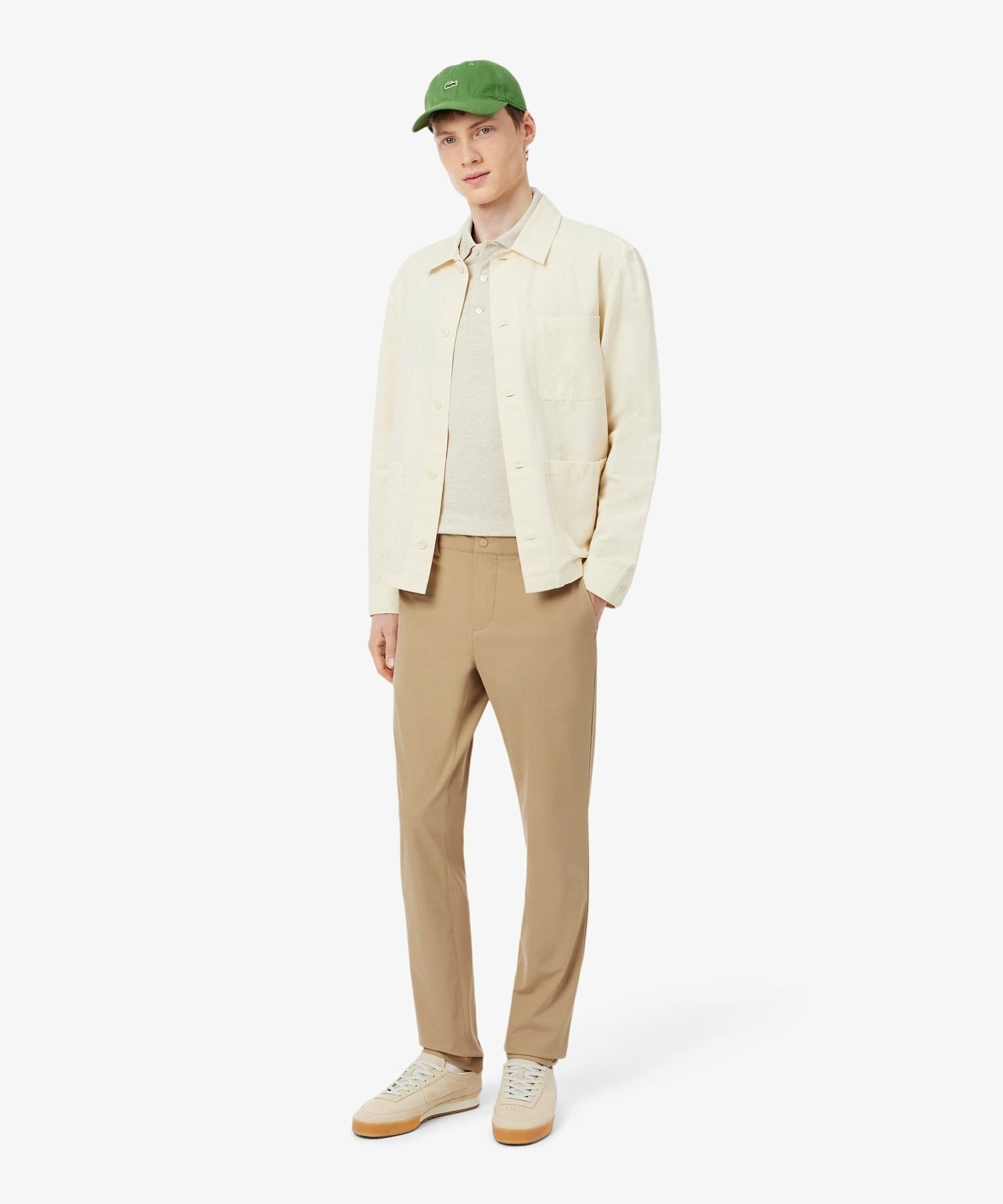 Брюки-чиносы Lacoste, узкие, эластичные, натуральный — фото 2