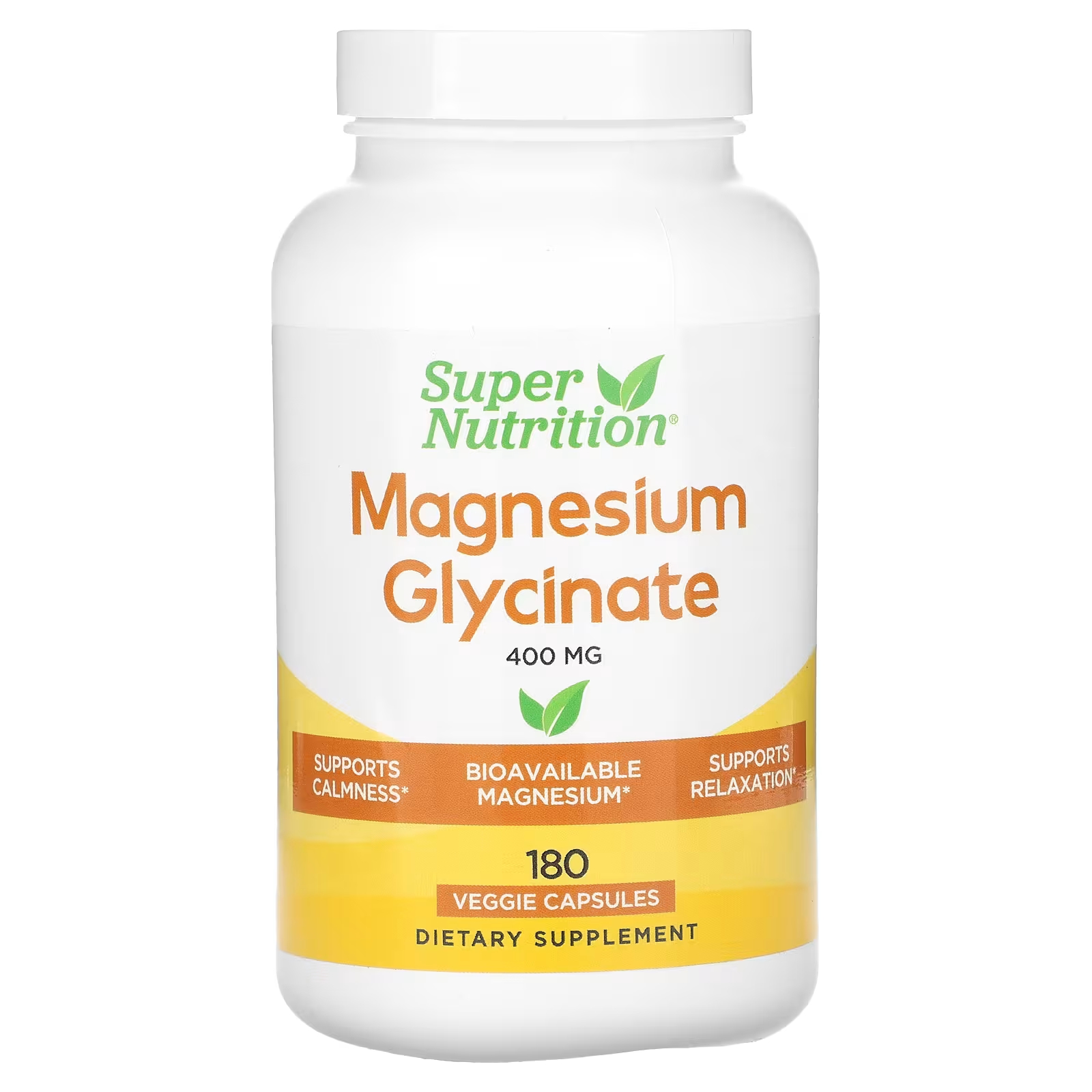 

Super Nutrition Глицинат магния 400 мг 180 растительных капсул (133 мг на капсулу)