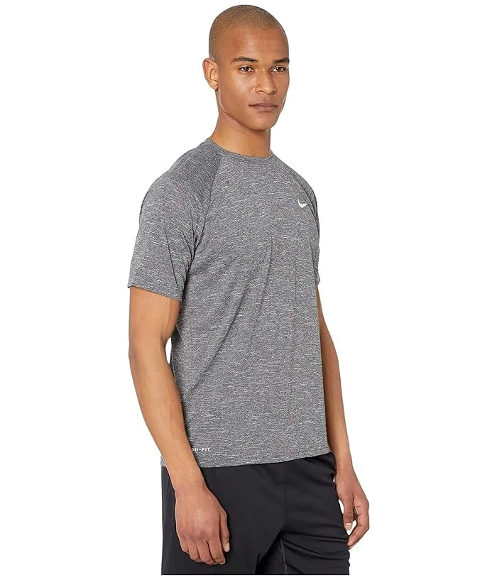 Футболка для плавания Nike Swim Heather Short Sleeve Hydroguard, Black — фото 4