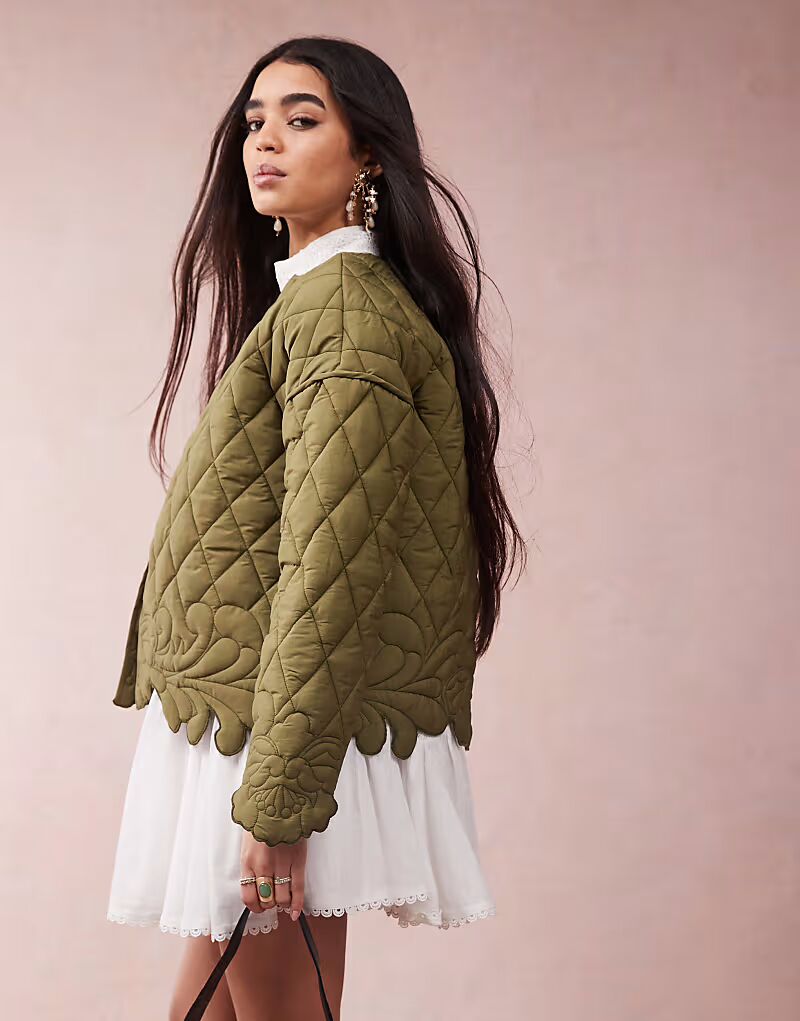 

Стеганая куртка ASOS DESIGN цвета хаки
