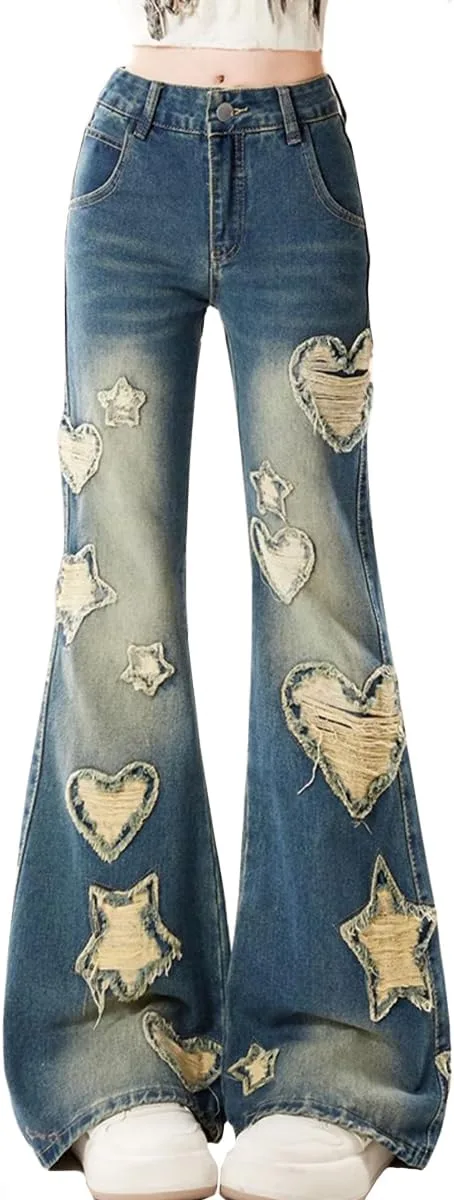 

Джинсы Y2K с высокой талией и прямыми штанинами kakarin choyx