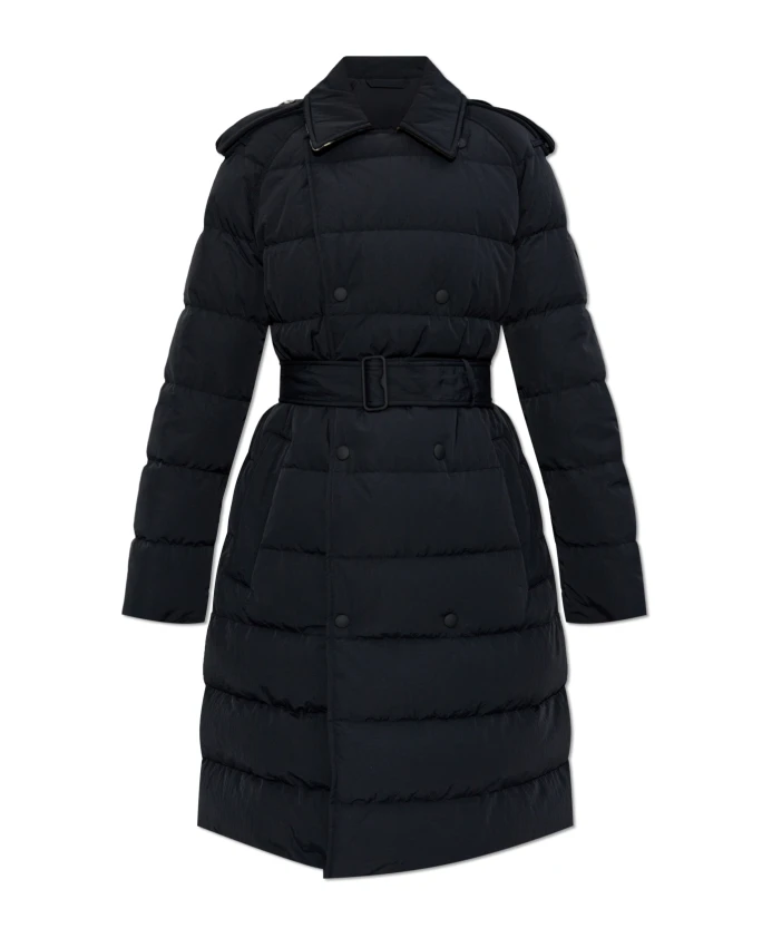 

Пуховик с поясом Burberry, черный
