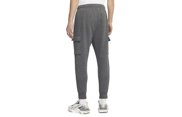 Брюки mens sportswear club french terry overall ankle banded sports pants grey gray Nike, серый — фото 2