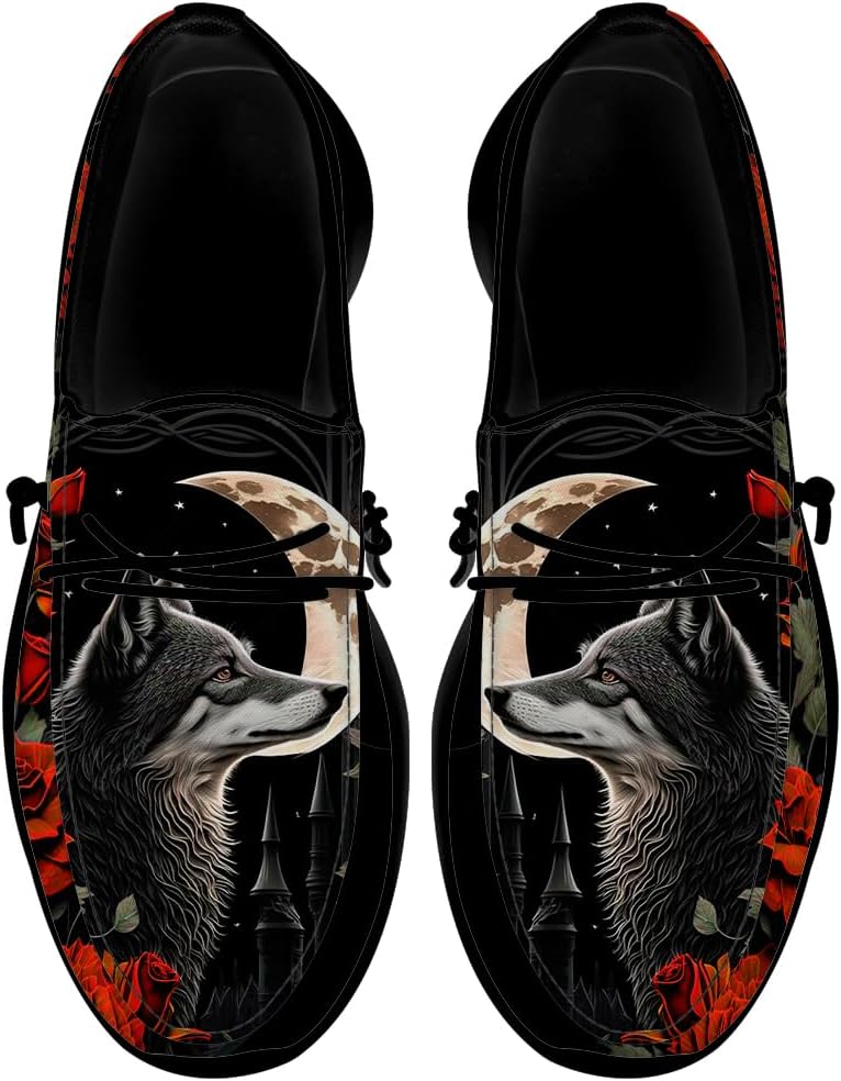 

Мужские кроссовки Wolf, повседневные лоферы, слипоны, с подарком с волком для мужчин и женщин Quorax, черный/красный