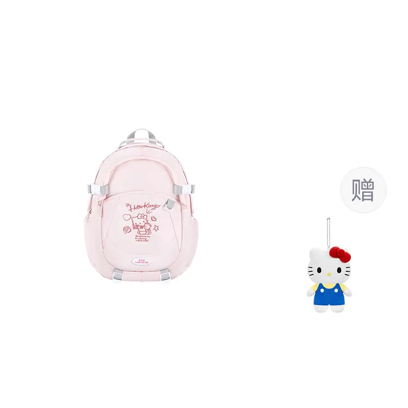 

Sanrio Полиэстеровый рюкзак обычный женский розовый, Hello Kitty-Pink+Hello Kitty Blue Charm (without Rabbit Charm)