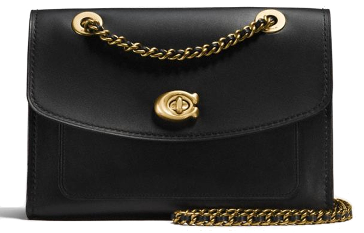 

Сумка кроссбод Parker из телячьей кожи, женская наплечная сумка черного цвета COACH