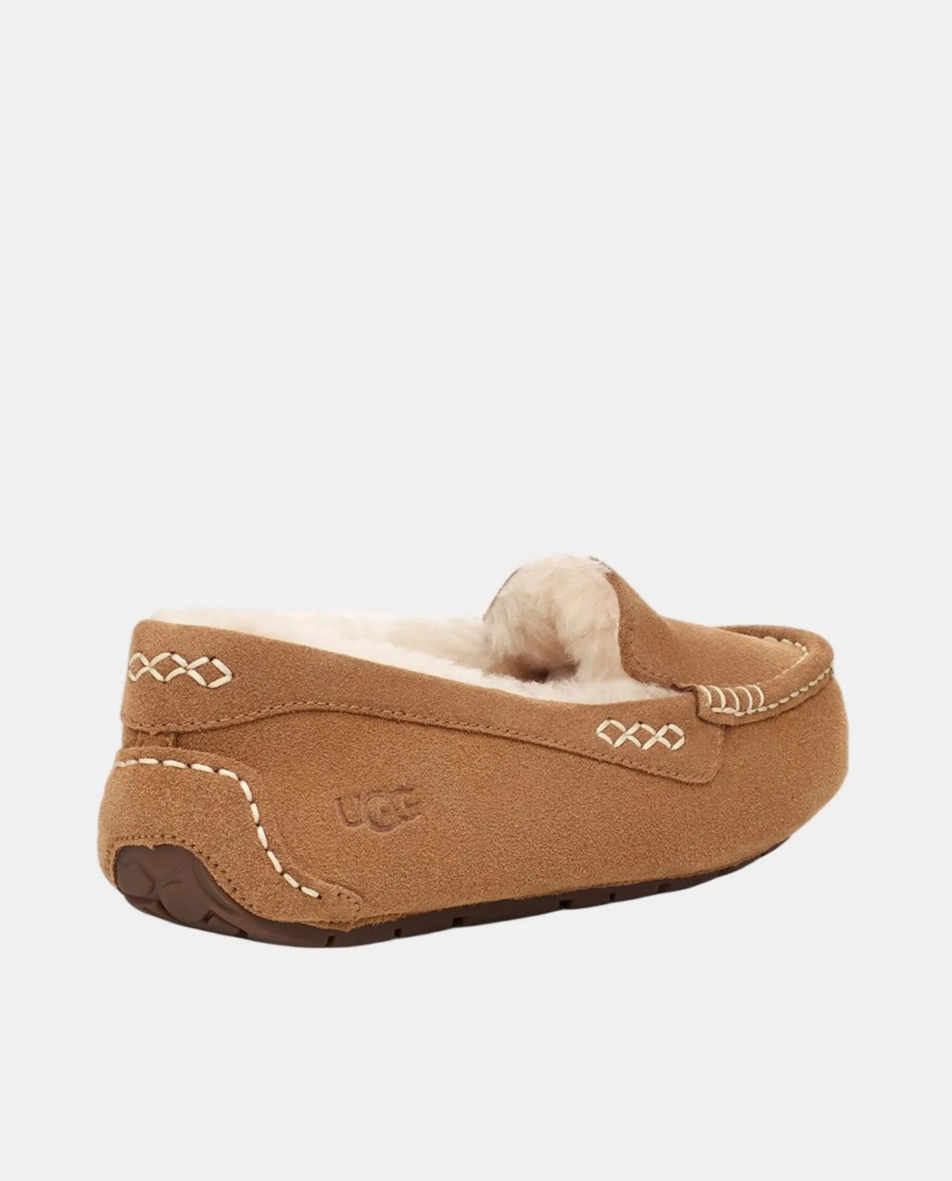 Женские тапочки ELEA SLIP ON из кожи с меховой подкладкой Ugg, коричневый — фото 4