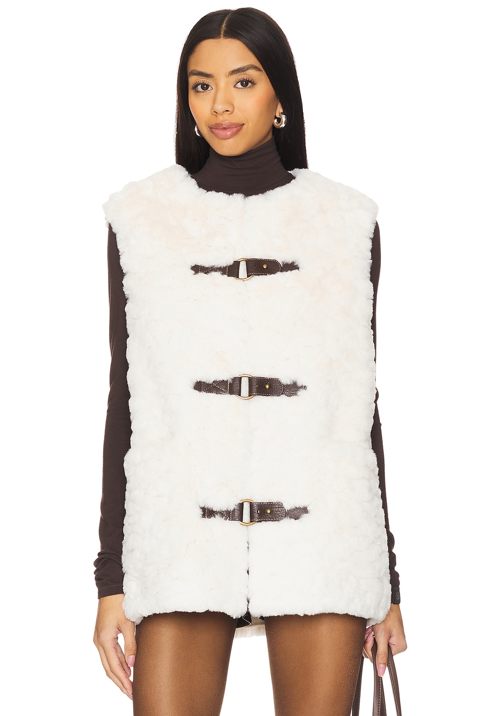 

Жилет денди из искусственного меха Unreal Fur, бежевый