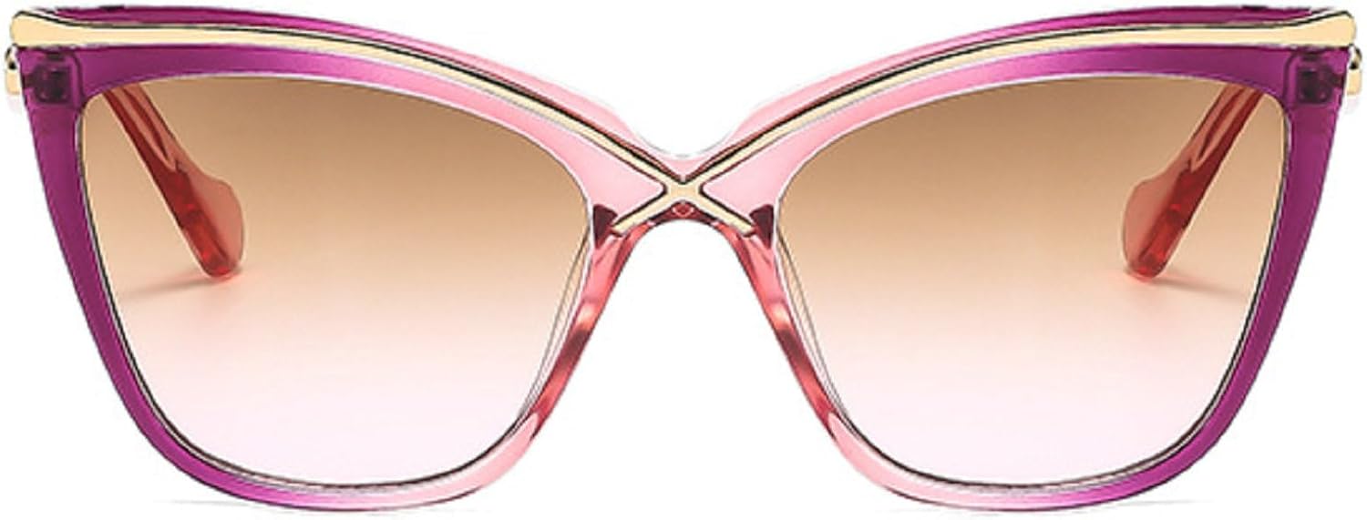 

Ретро-солнцезащитные очки «кошачий глаз» большого размера для женщин, в стиле Y2K, с градиентным переходом цвета, металлическая оправа, модные солнцезащитные очки UV400 N45 mincl, C7