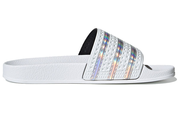 Тапочки adilette slide 'white iridescent' Adidas, белый — фото 3