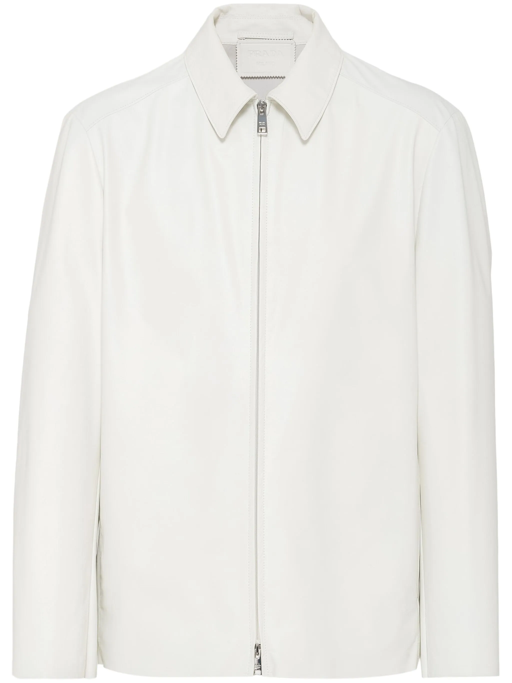 

Кожаная куртка на молнии Prada, белый