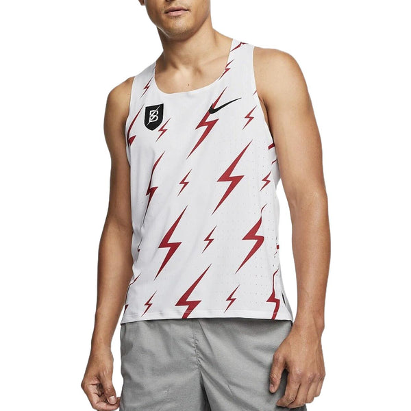 Майка NIKE Aeroswift Bowerman Track Club Running Racing Singlet 'White Red', белый — фото 3