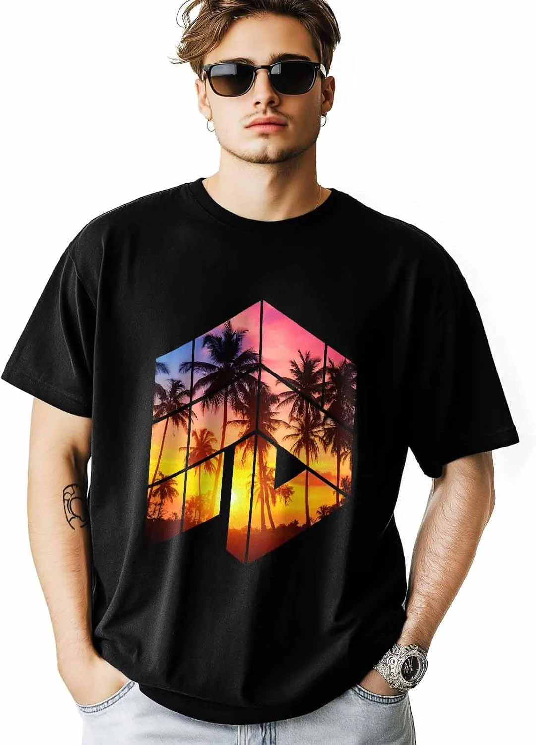 

Мужская футболка с принтом, короткий рукав, комфортная, размеры XS-5XL HELLOWINK