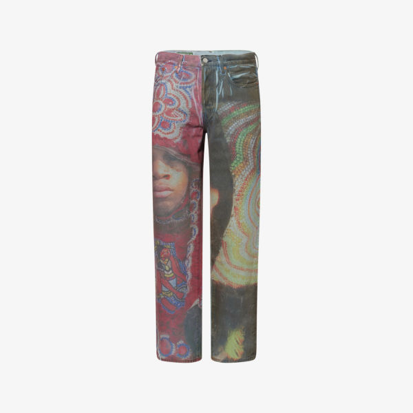 

Джинсы Levi's x Denim Tears прямые с принтом, мультиколор