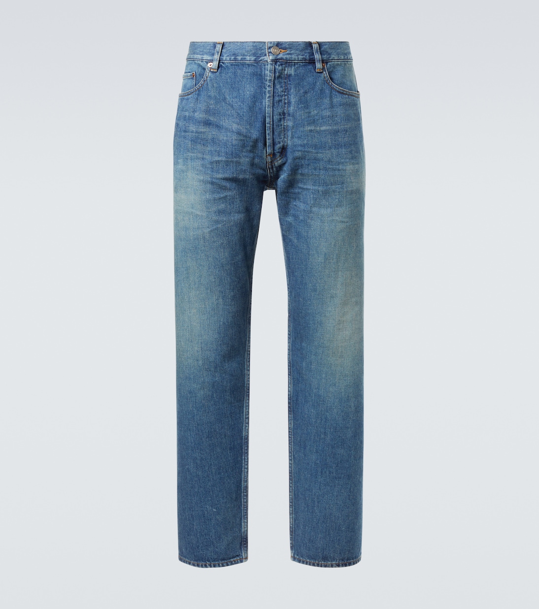 

Мик прямые джинсы средней посадки Saint Laurent, Norvegian Blue