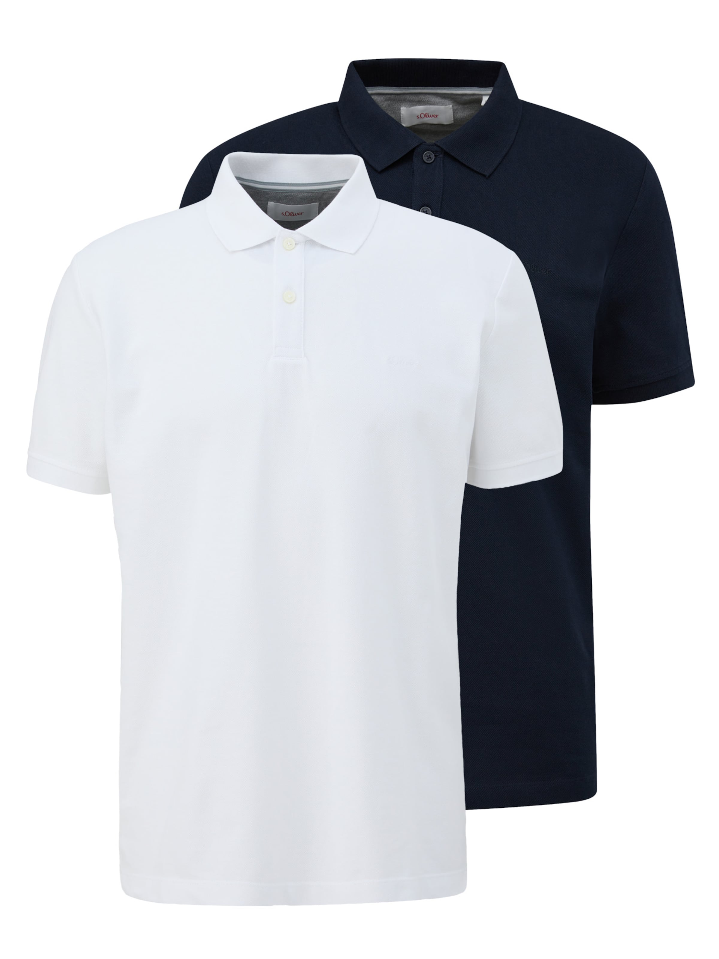 

s.Oliver Футболка 'Basic' в крапчатом синем цвете