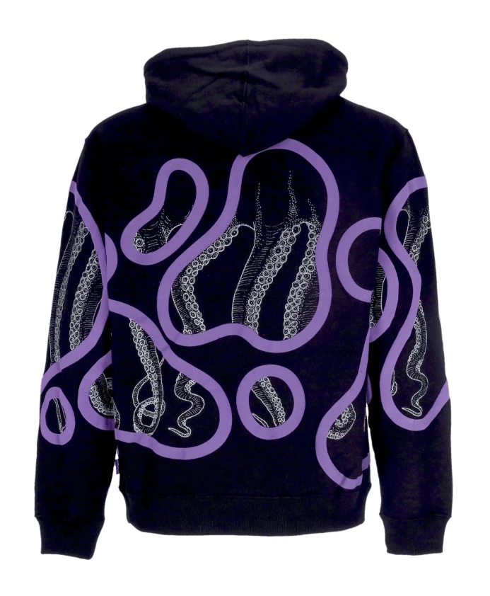 

Черная легкая толстовка с капюшоном и карманом-кенгуру. Octopus, черный