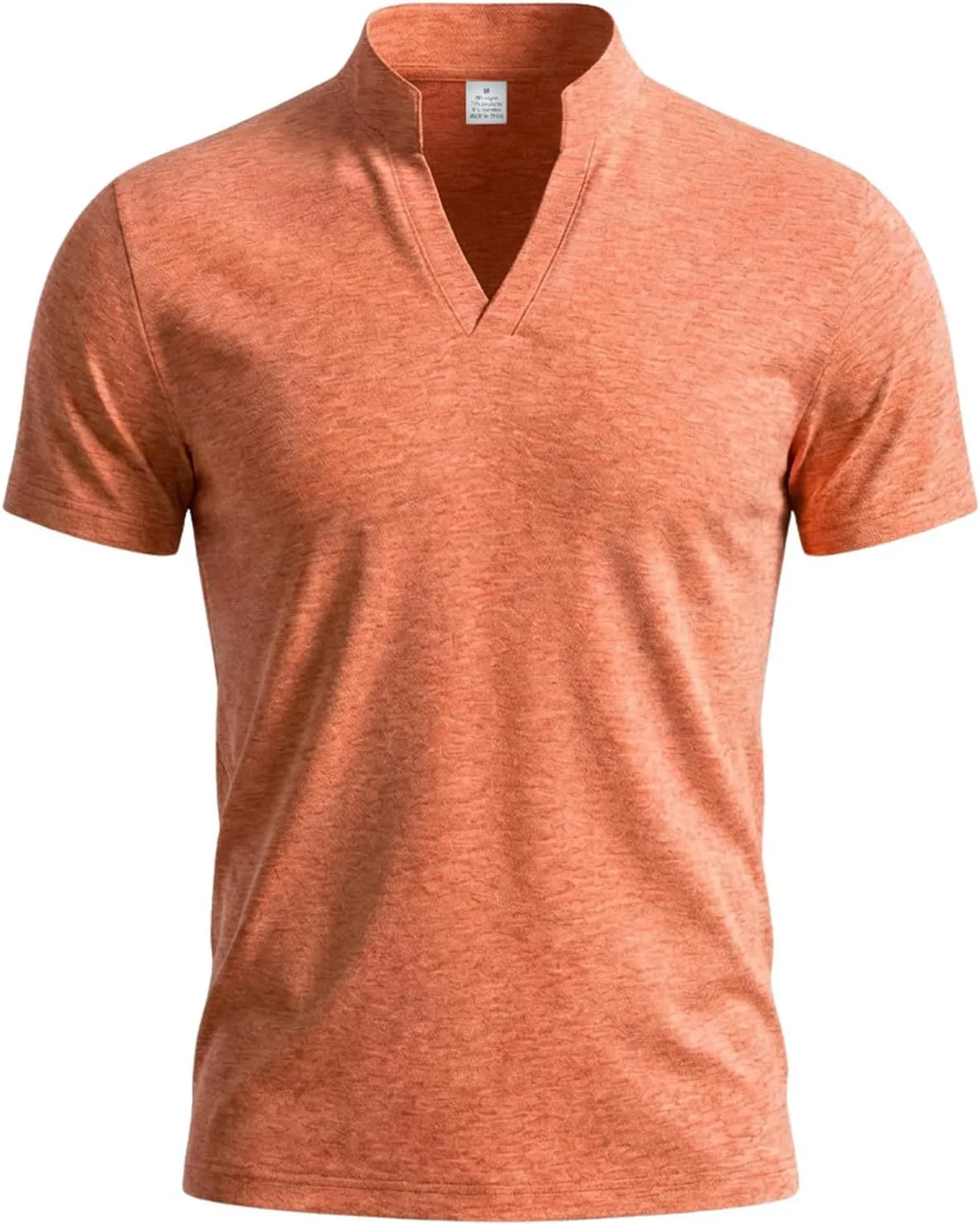 

Мужская футболка с V-образным вырезом и воротником стойкой, короткий рукав, летняя HYYGOCCTV