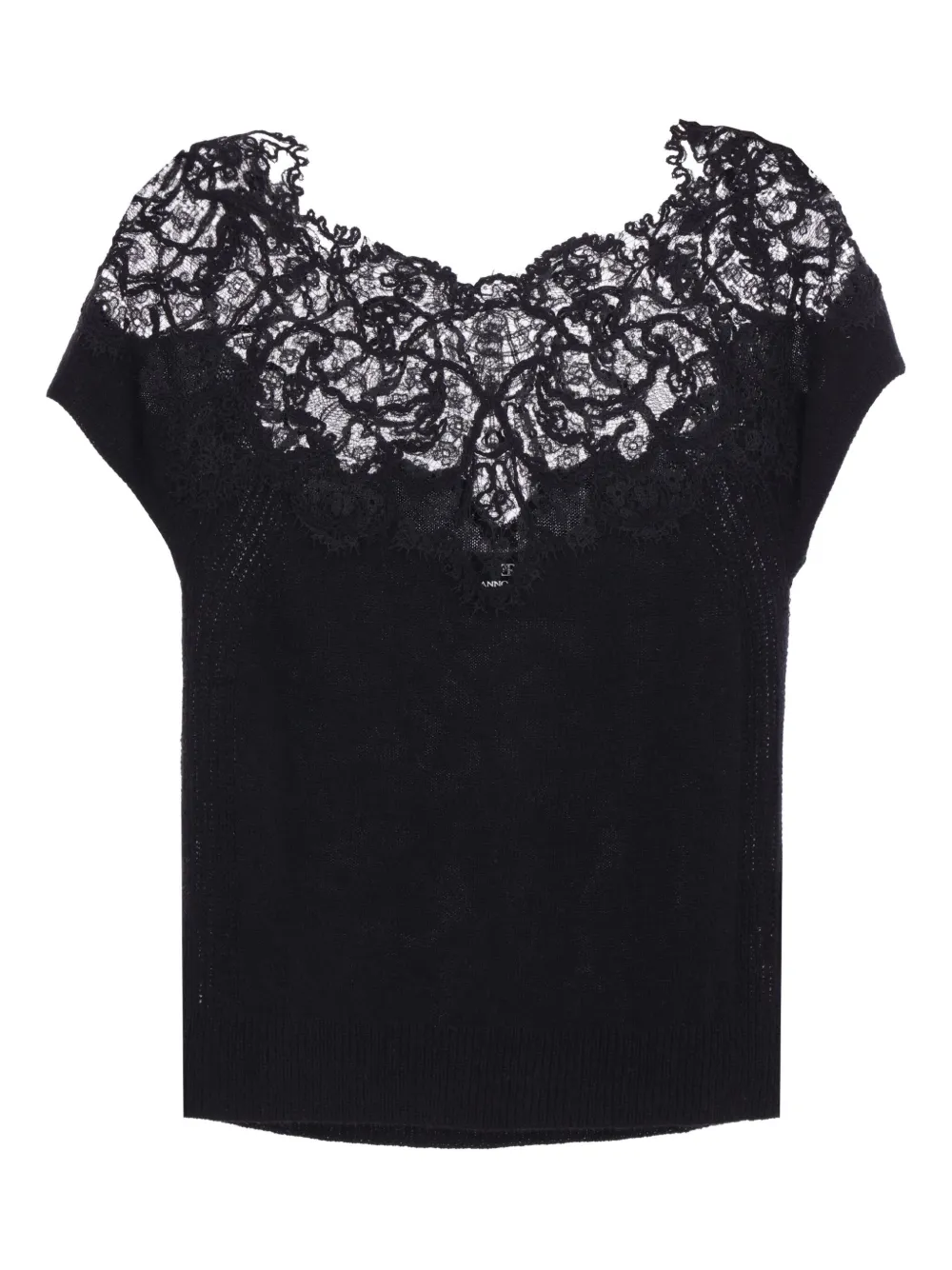 

Топ с кружевной вставкой Ermanno Scervino, черный