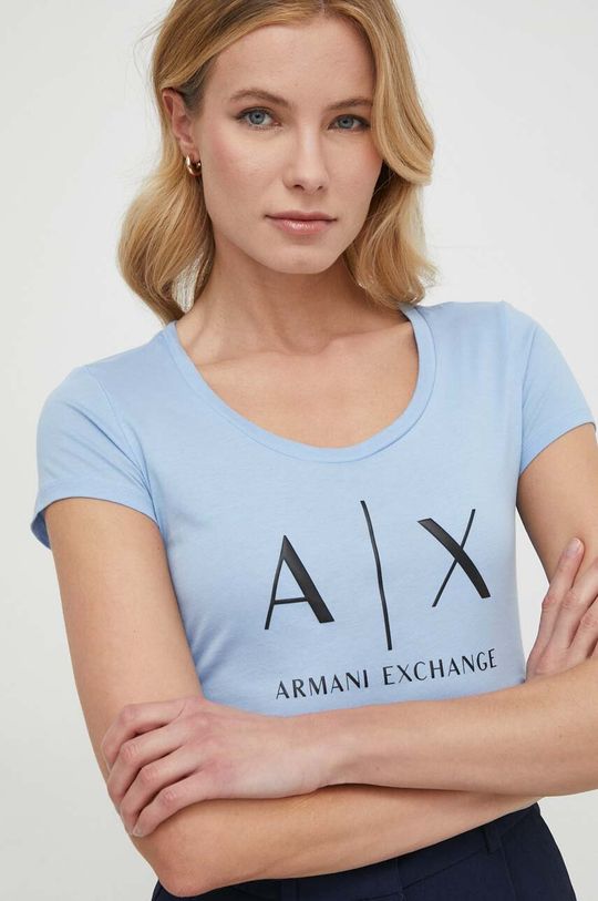 

Хлопковая футболка Armani Exchange, синий