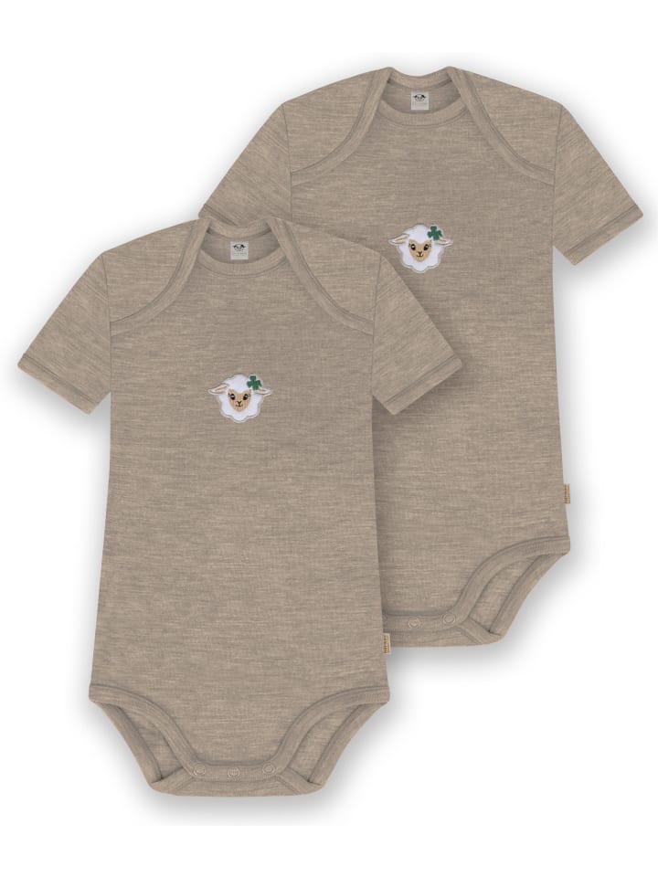 

Normani Outdoor Sports Комплект из 2 детских боди с коротким рукавом из мериносовой шерсти, цвет бежевый, Tauranga