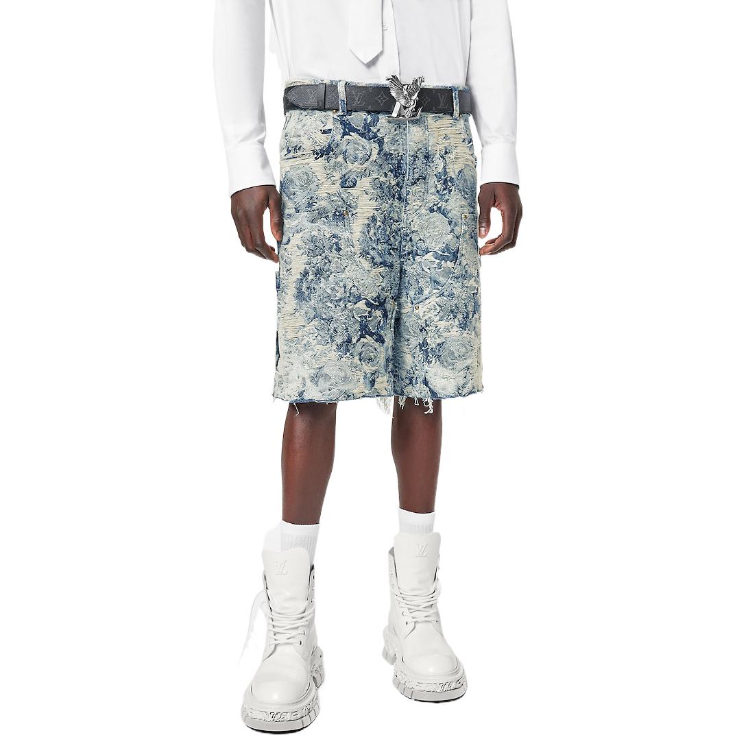 Новые квартальные продукты LV Denim Shorts Men Louis Vuitton, цвет Come with Original Gift Bag — фото 3