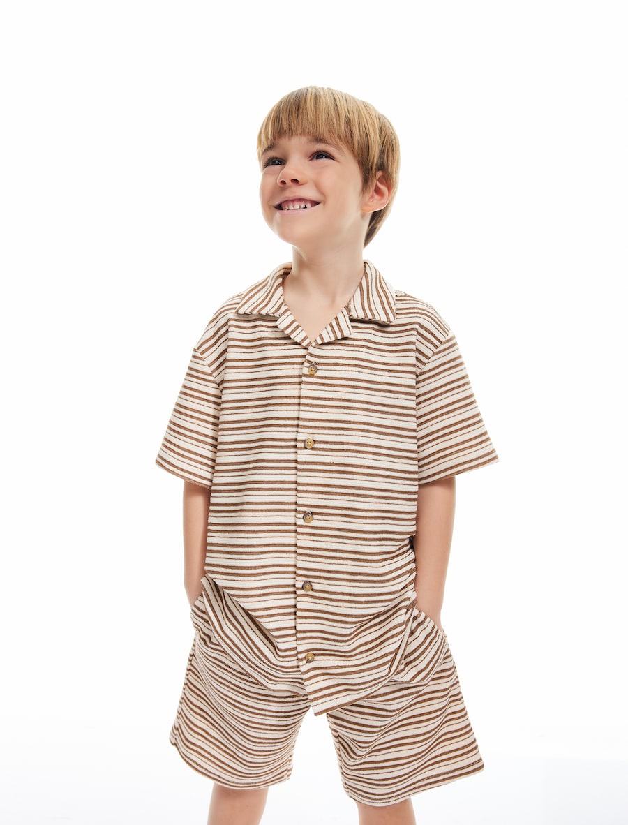 

Рубашка на пуговицах классического кроя Koton, коричневый