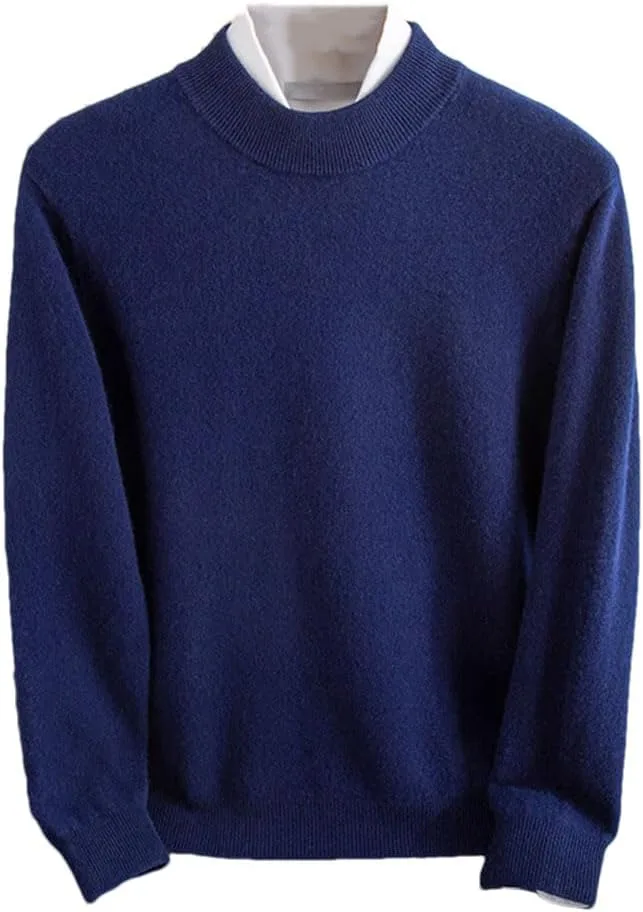 

Мужской шерстяной пуловер с полувысоким воротником DBFBDTU