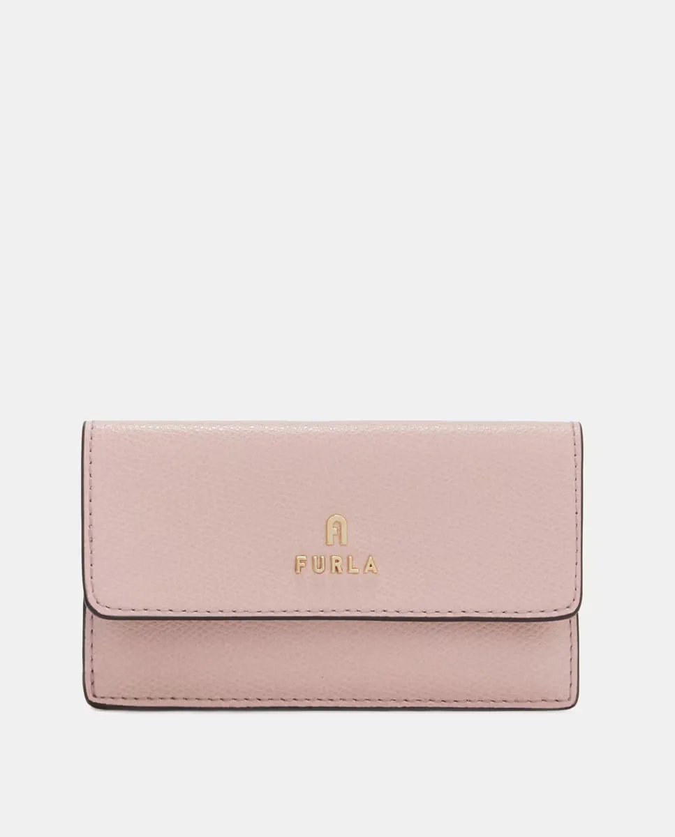 

Визитница из текстурированной кожи с принтом Furla, розовый