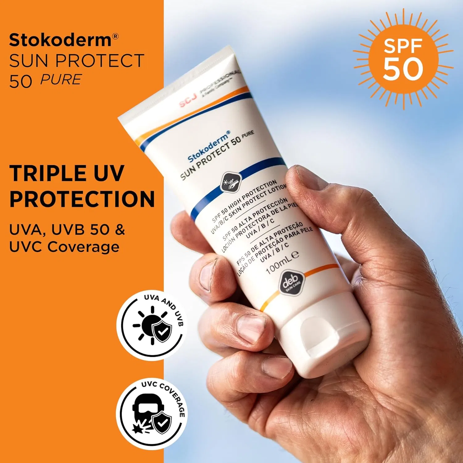 Лосьон для защиты кожи «Stokoderm Sun Protect 50 Pure» от Stoko Sc Johnson Professional — фото 2