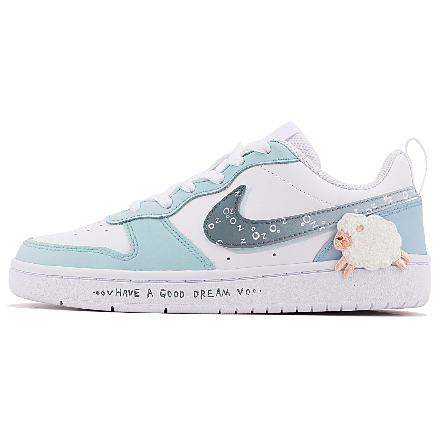 

Кроссовки Nike Court Borough Skateboard Shoes Women's Low-Top Blue White, Синий, Кроссовки Nike Court Borough Skateboard Shoes Women's Low-Top Blue White