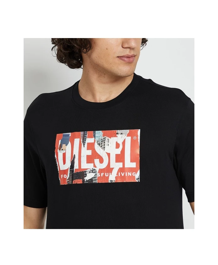 Повседневная футболка для мужчин Diesel, черный — фото 3