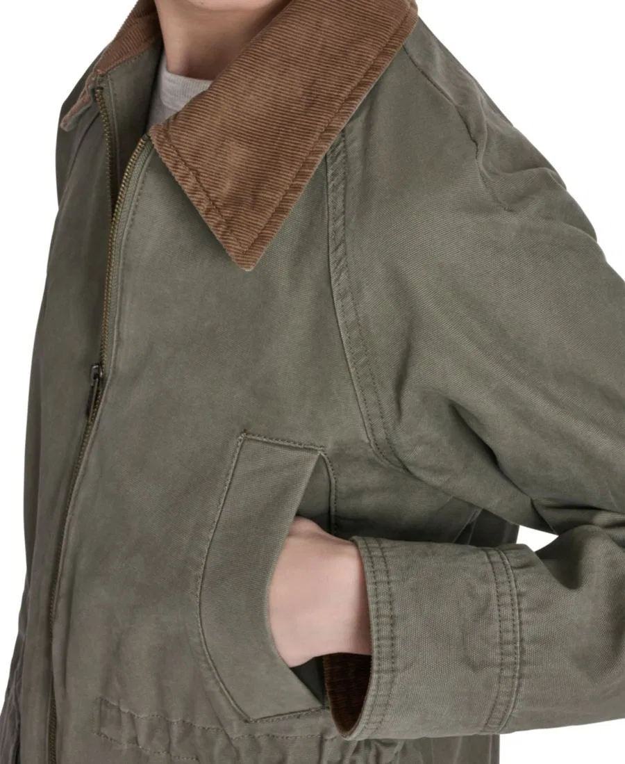 Женская хлопковая куртка-сараян с зауженной талией Levi's, Olive — фото 4