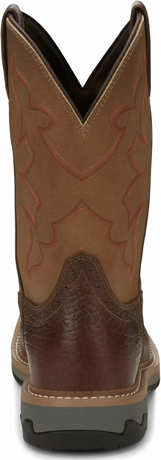 Мужские сапоги Justin Men's Boot Barn Carbide Western Work с мягким носком - Mj2203, коричневый — фото 4