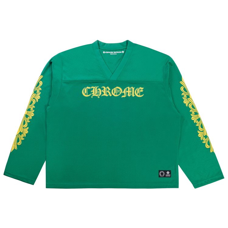 

Футболка Chrome Hearts Floral Jersey Long-Sleeve Tee Green/Gold, зеленый