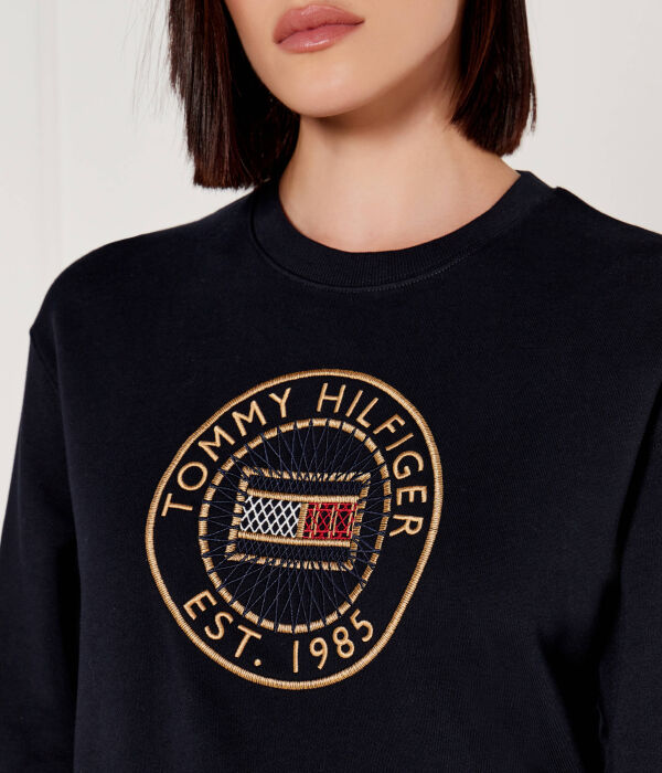 Свитшот женский Tommy Hilfiger с вышивкой, синий — фото 4