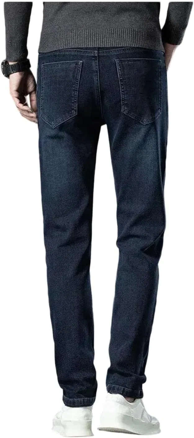 Джинсы прямого кроя на флисе Stretch Warm, Hazeblue