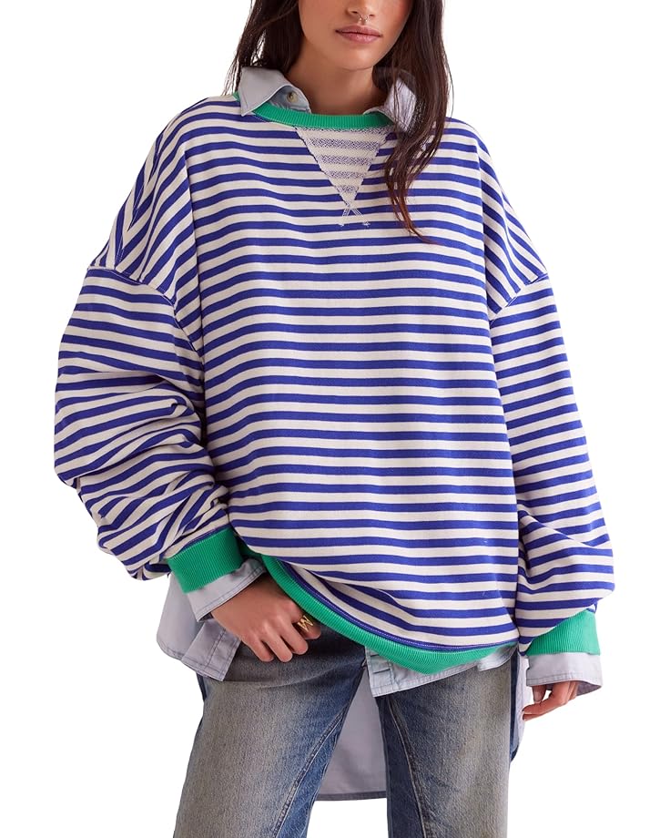 

Свитер Free People Classic Striped Crew, цвет Sand Dollar Combo