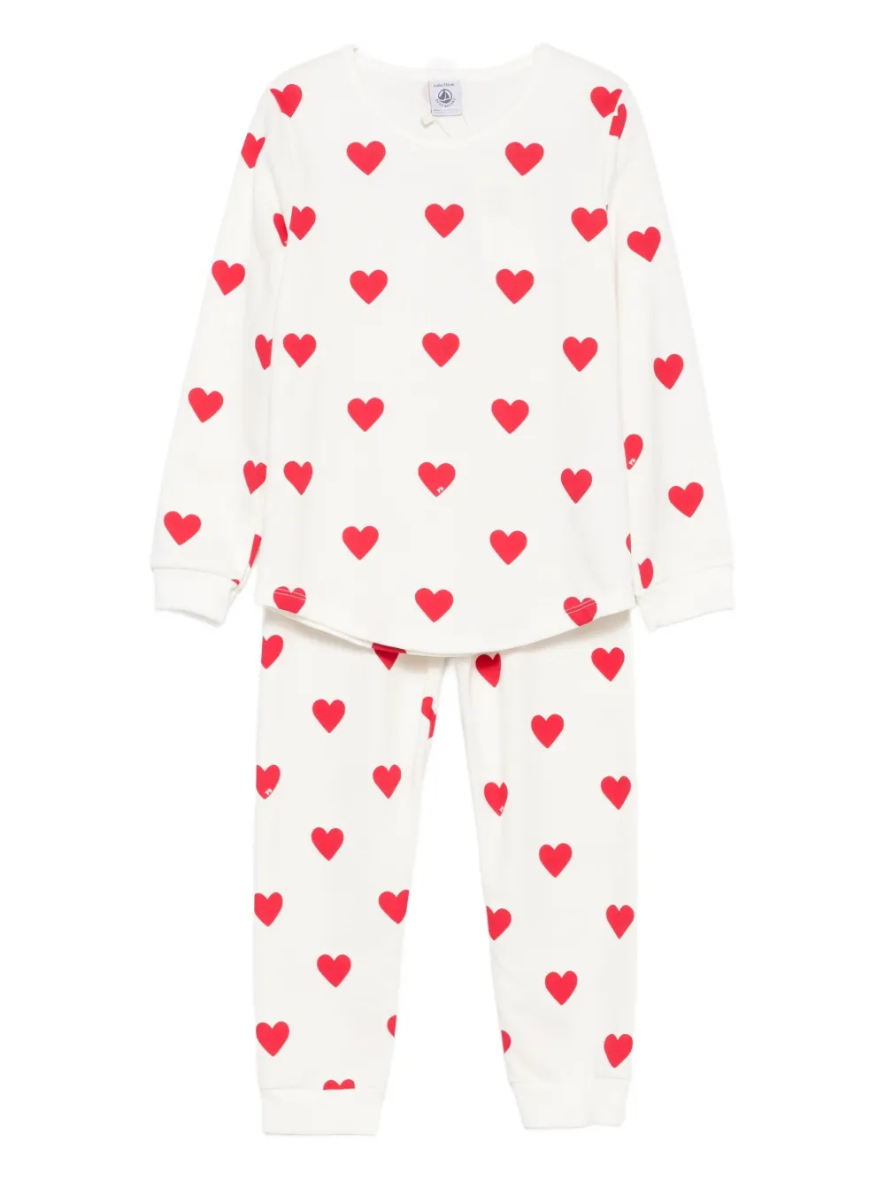 

Пижама с принтом в виде сердца Petit Bateau, белый