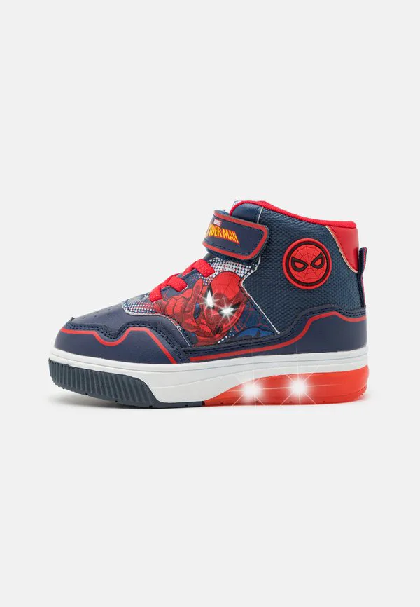 Кроссовки marvel spiderman hitop, мигающие кроссовки, высокие кроссовки Friboo, Dark Blue