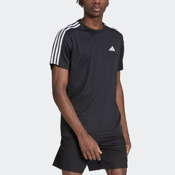 Футболка Essentials 3 полоски тренировочная футболка Adidas, черный — фото 2