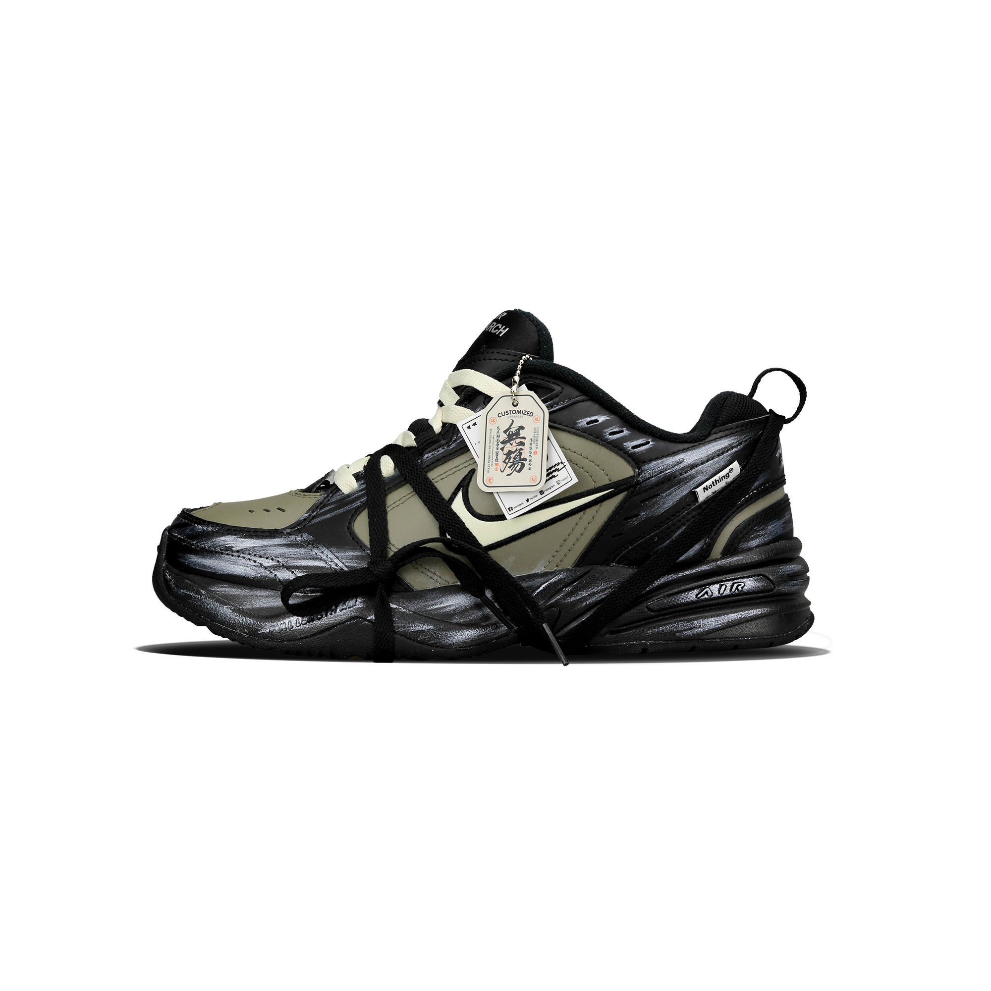 

Кроссовки Nike Air Monarch 4 Chunky Sneakers Unisex Low-top Black/Silver, черный/серебряный