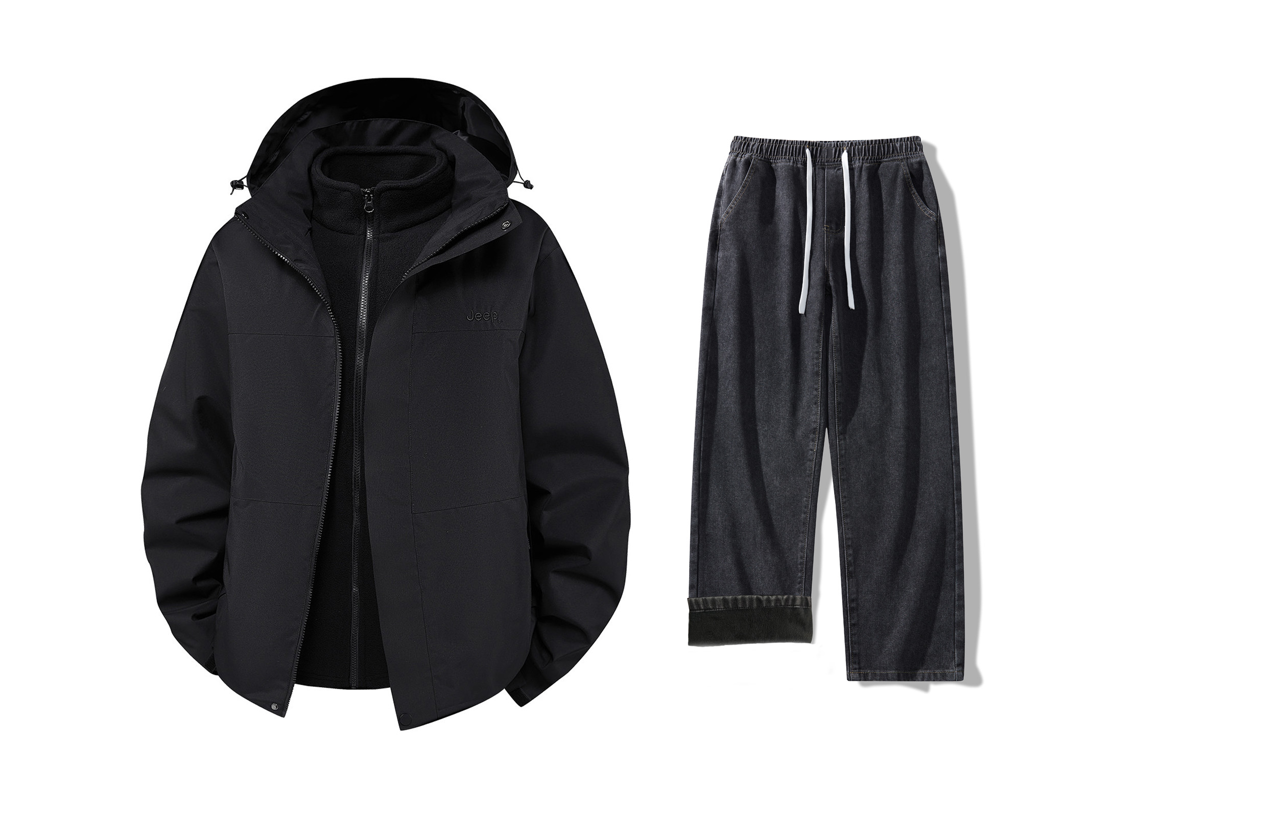 

Коллекция Outdoor Luxury Casual Sportswear Unisex Jeep, phantom черный+черный серый fleece-lined jeans