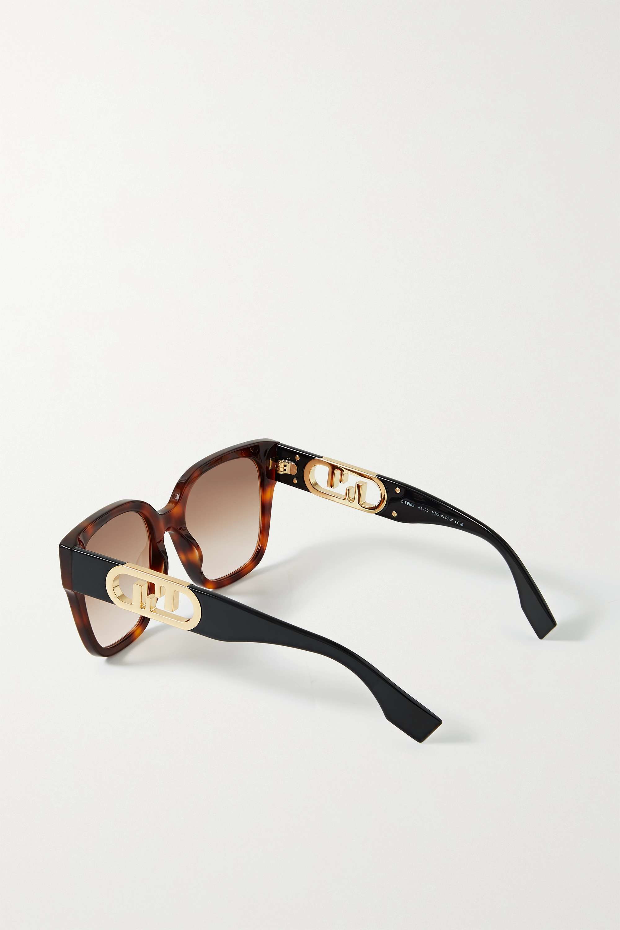 

FENDI EYEWEAR солнцезащитные очки O'Lock в крупной квадратной оправе черепаховой расцветки из ацетата, коричневый